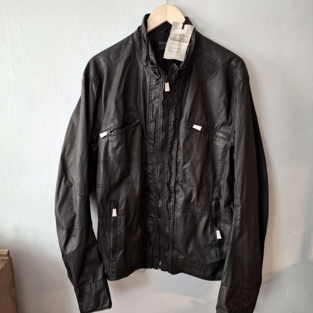4 Brand New Vintage Roque State  black waxed cotton jacket